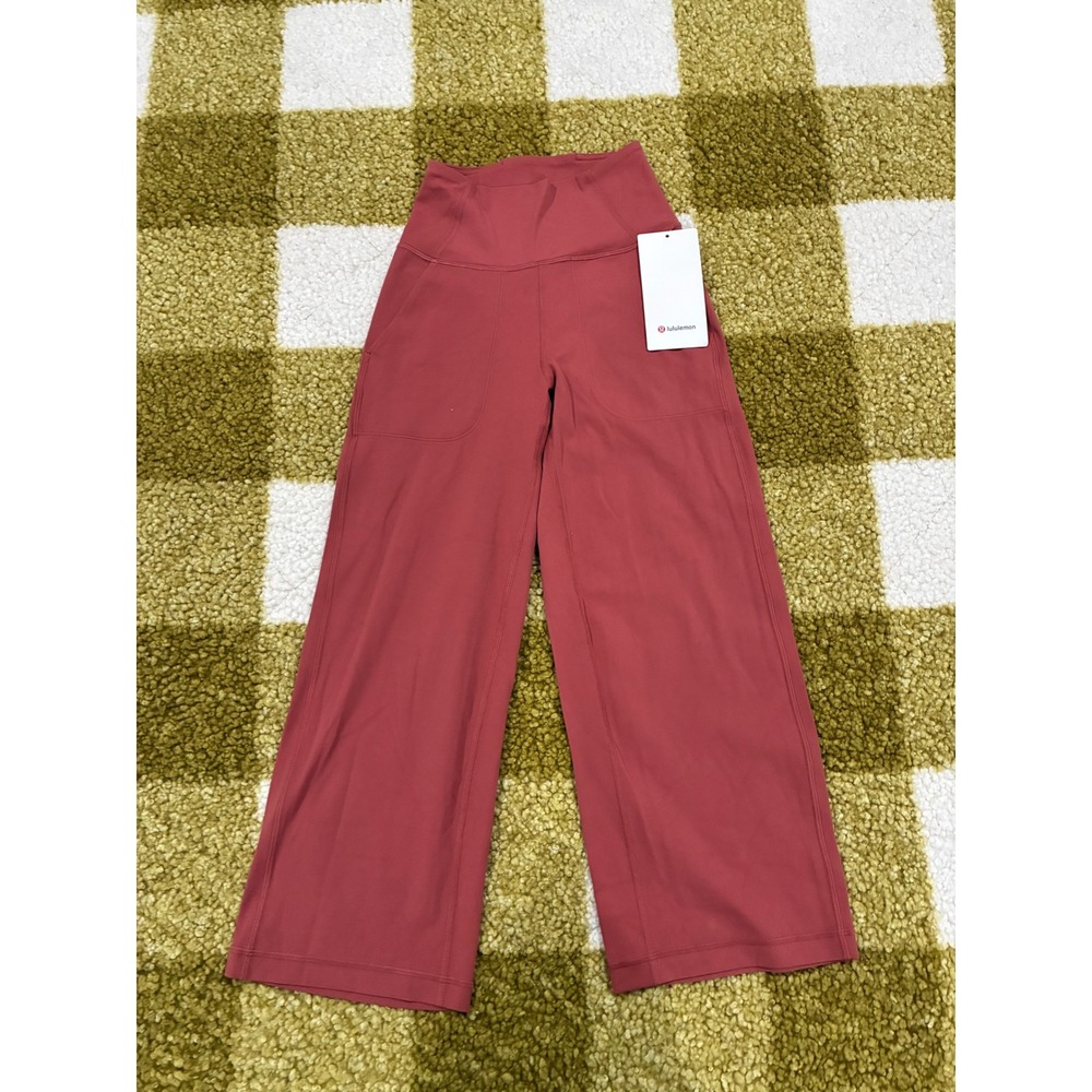 Lululemon Align Wide Leg Crop‎ Super High Rise Pants Red SFCR Size 2 LW6BHFS